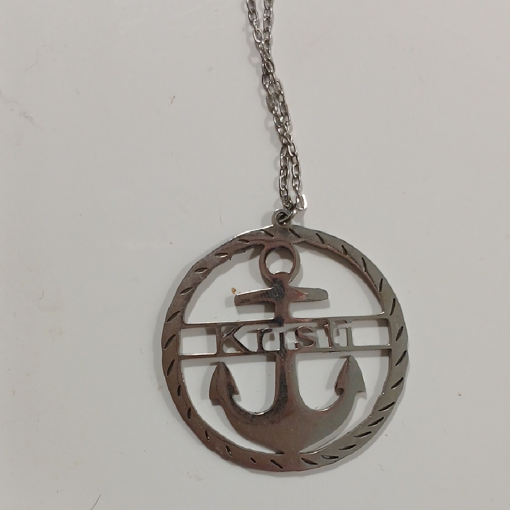 Anchor Hocking Silver Anchor Necklace